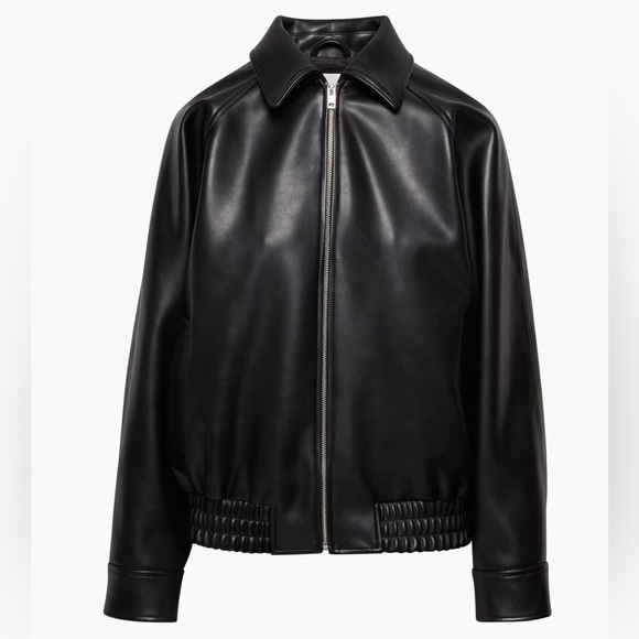 ARITZIA Wilfred Vegan Leather Oversized Bomber Jacket - Picture 13 of 16